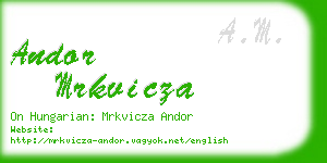 andor mrkvicza business card